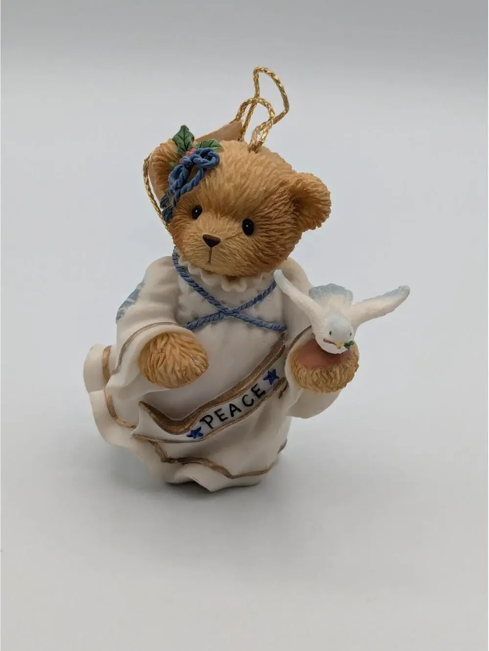 Cherished Teddies Winter Angel with Dove (864269) 2001 Hanging Ornament